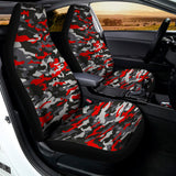 Orange Black And Grey Camouflage Print Universal Fit Car Seat Covers 102422