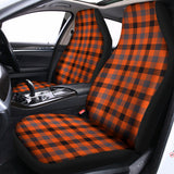 Orange Black And Grey Plaid Print Universal Fit Car Seat Covers 102422