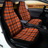 Orange Black And Grey Plaid Print Universal Fit Car Seat Covers 102422