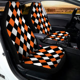 Orange Black And White Harlequin Print Universal Fit Car Seat Covers 102422