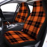 Orange Black And Yellow Tartan Print Universal Fit Car Seat Covers 102422