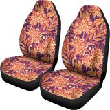 Orange Bohemian Floral Pattern Print Universal Fit Car Seat Covers 102422