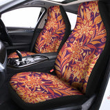 Orange Bohemian Floral Pattern Print Universal Fit Car Seat Covers 102422