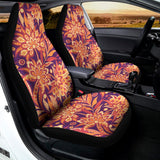 Orange Bohemian Floral Pattern Print Universal Fit Car Seat Covers 102422