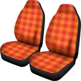 Orange Buffalo Check Pattern Print Universal Fit Car Seat Covers 102422