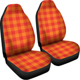 Orange Buffalo Check Pattern Print Universal Fit Car Seat Covers 102422