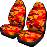 Orange Camouflage Print Universal Fit Car Seat Covers 102422