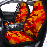 Orange Camouflage Print Universal Fit Car Seat Covers 102422