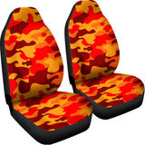 Orange Camouflage Print Universal Fit Car Seat Covers 102422