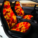 Orange Camouflage Print Universal Fit Car Seat Covers 102422