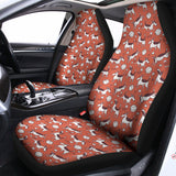 Orange Doodle Bull Terrier Pattern Print Universal Fit Car Seat Covers 102422