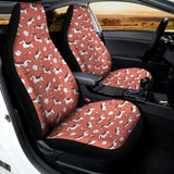 Orange Doodle Bull Terrier Pattern Print Universal Fit Car Seat Covers 102422