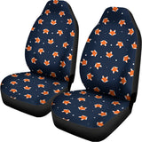 Orange Fox Pattern Print Universal Fit Car Seat Covers 102422