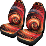 Orange Fractal Print Universal Fit Car Seat Covers 102422