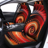 Orange Fractal Print Universal Fit Car Seat Covers 102422