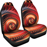 Orange Fractal Print Universal Fit Car Seat Covers 102422