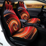 Orange Fractal Print Universal Fit Car Seat Covers 102422