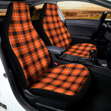 Orange Grey And White Plaid Print Universal Fit Car Seat Covers 102422