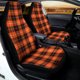 Orange Grey And White Tartan Print Universal Fit Car Seat Covers 102422