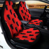 Orange Halloween Coffin Pattern Print Universal Fit Car Seat Covers 102422