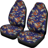 Orange Japanese Dragon Pattern Print Universal Fit Car Seat Covers 102422