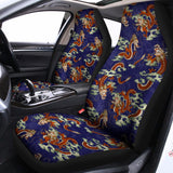 Orange Japanese Dragon Pattern Print Universal Fit Car Seat Covers 102422