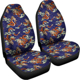Orange Japanese Dragon Pattern Print Universal Fit Car Seat Covers 102422