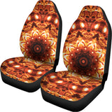 Orange Kaleidoscope Print Universal Fit Car Seat Covers 102422