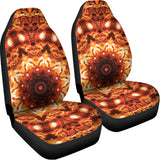 Orange Kaleidoscope Print Universal Fit Car Seat Covers 102422