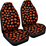 Orange Maple Leaves Pattern Print Universal Fit Car Seat Covers 102422