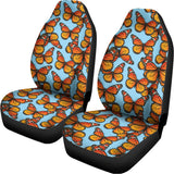 Orange Monarch Butterflies Pattern Print Universal Fit Car Seat Covers 102422