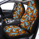 Orange Monarch Butterflies Pattern Print Universal Fit Car Seat Covers 102422