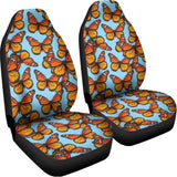 Orange Monarch Butterflies Pattern Print Universal Fit Car Seat Covers 102422