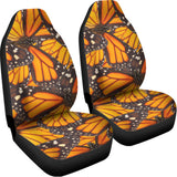 Orange Monarch Butterfly Pattern Print Universal Fit Car Seat Covers 102422