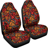 Orange Monarch Butterfly Wings Print Universal Fit Car Seat Covers 102422