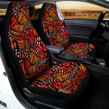 Orange Monarch Butterfly Wings Print Universal Fit Car Seat Covers 102422