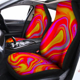 Orange Psychedelic Liquid Trippy Print Universal Fit Car Seat Covers 102422