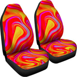 Orange Psychedelic Liquid Trippy Print Universal Fit Car Seat Covers 102422