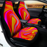 Orange Psychedelic Liquid Trippy Print Universal Fit Car Seat Covers 102422