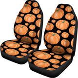 Orange Pumpkin Pattern Print Universal Fit Car Seat Covers 102422