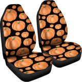 Orange Pumpkin Pattern Print Universal Fit Car Seat Covers 102422