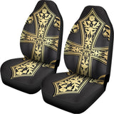 Ornamental Golden Cross Print Universal Fit Car Seat Covers 102422