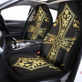 Ornamental Golden Cross Print Universal Fit Car Seat Covers 102422