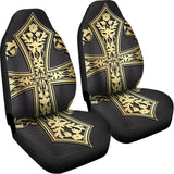 Ornamental Golden Cross Print Universal Fit Car Seat Covers 102422