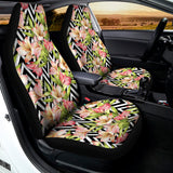 Pastel Alstroemeria Zigzag Pattern Print Universal Fit Car Seat Covers 102422