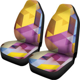 Pastel Geometric Cubic Print Universal Fit Car Seat Covers 102422