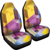 Pastel Geometric Cubic Print Universal Fit Car Seat Covers 102422