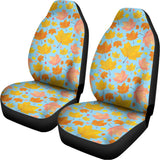 Pastel Maple Leaves Pattern Print Universal Fit Car Seat Covers 102422