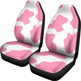 Pastel Pink And White Cow Print Universal Fit Car Seat Covers 102422
