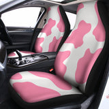 Pastel Pink And White Cow Print Universal Fit Car Seat Covers 102422